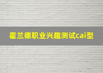 霍兰德职业兴趣测试cai型