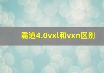 霸道4.0vxl和vxn区别