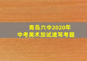 青岛六中2020年中考美术加试速写考题