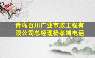 青岛百川广业市政工程有限公司总经理杨孝端电话