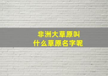 非洲大草原叫什么草原名字呢