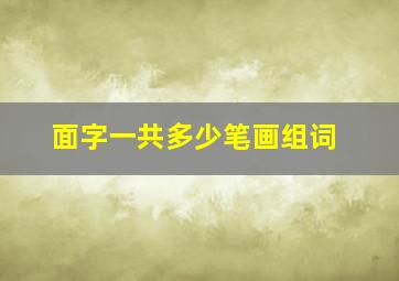 面字一共多少笔画组词