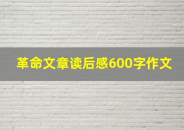 革命文章读后感600字作文