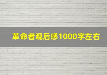 革命者观后感1000字左右