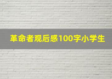 革命者观后感100字小学生