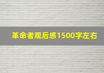 革命者观后感1500字左右