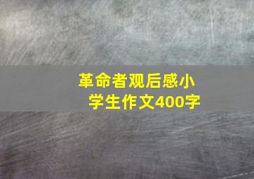 革命者观后感小学生作文400字