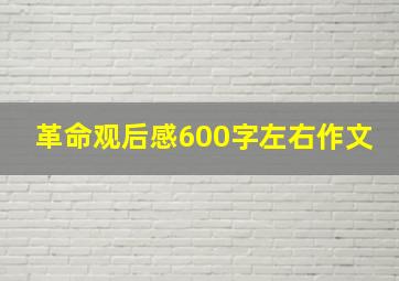 革命观后感600字左右作文