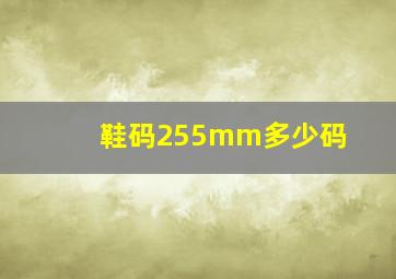 鞋码255mm多少码