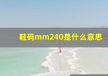 鞋码mm240是什么意思