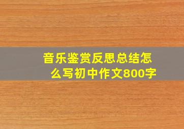 音乐鉴赏反思总结怎么写初中作文800字