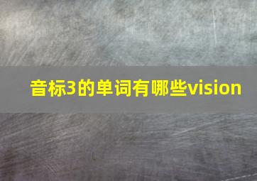 音标3的单词有哪些vision