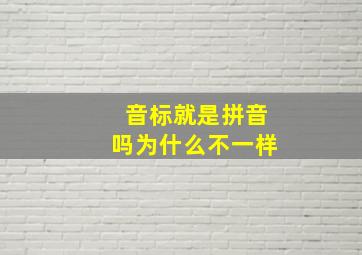 音标就是拼音吗为什么不一样