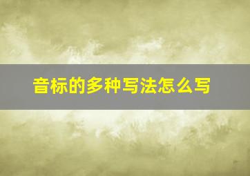 音标的多种写法怎么写