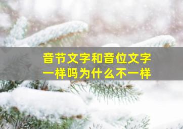 音节文字和音位文字一样吗为什么不一样