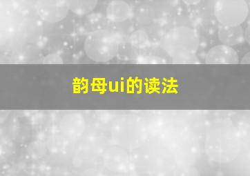 韵母ui的读法