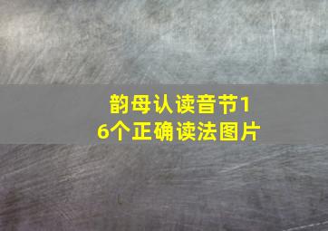 韵母认读音节16个正确读法图片