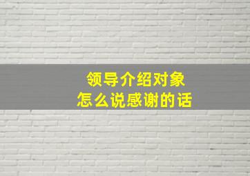 领导介绍对象怎么说感谢的话