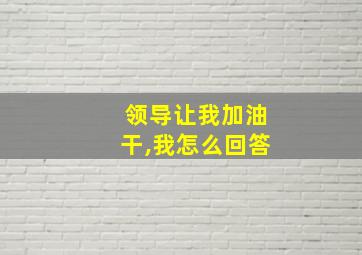 领导让我加油干,我怎么回答