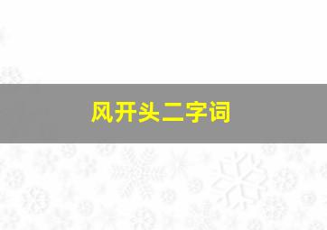 风开头二字词