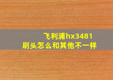 飞利浦hx3481刷头怎么和其他不一样