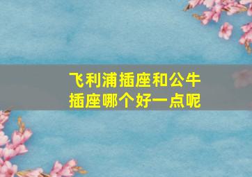 飞利浦插座和公牛插座哪个好一点呢