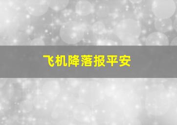 飞机降落报平安