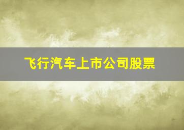 飞行汽车上市公司股票