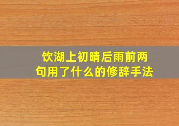 饮湖上初晴后雨前两句用了什么的修辞手法