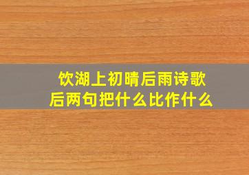 饮湖上初晴后雨诗歌后两句把什么比作什么