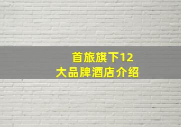 首旅旗下12大品牌酒店介绍