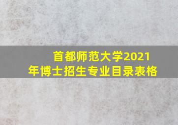 首都师范大学2021年博士招生专业目录表格