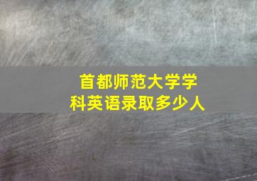 首都师范大学学科英语录取多少人