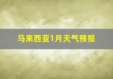 马来西亚1月天气预报