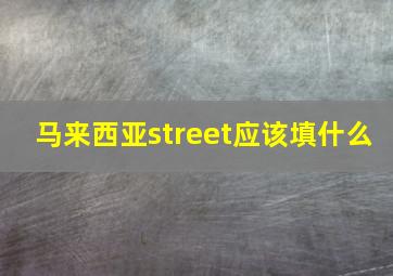 马来西亚street应该填什么