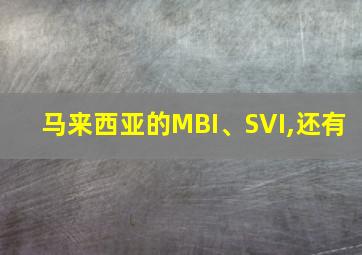 马来西亚的MBI、SVI,还有