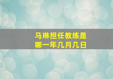 马琳担任教练是哪一年几月几日