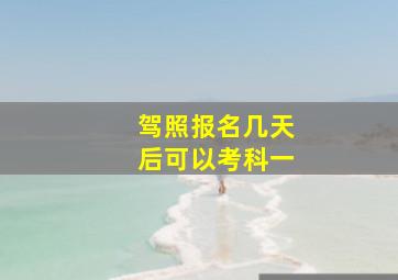 驾照报名几天后可以考科一