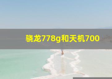 骁龙778g和天机700