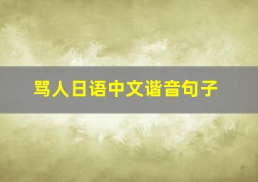 骂人日语中文谐音句子