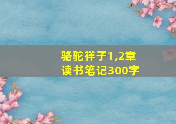 骆驼祥子1,2章读书笔记300字