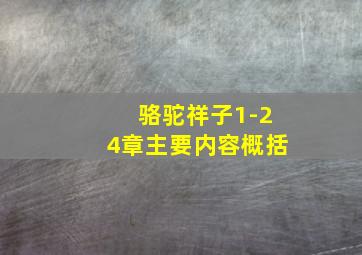 骆驼祥子1-24章主要内容概括