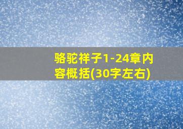 骆驼祥子1-24章内容概括(30字左右)