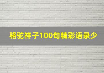 骆驼祥子100句精彩语录少