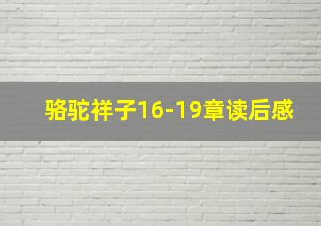 骆驼祥子16-19章读后感