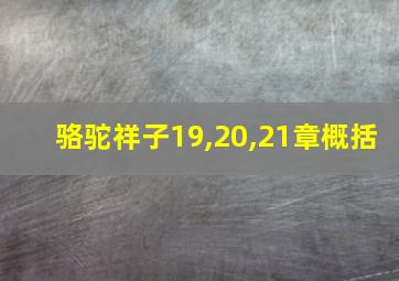 骆驼祥子19,20,21章概括