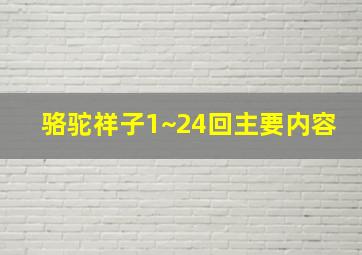 骆驼祥子1~24回主要内容