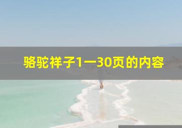 骆驼祥子1一30页的内容