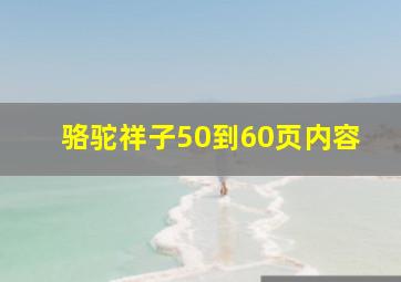 骆驼祥子50到60页内容