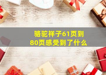 骆驼祥子61页到80页感受到了什么